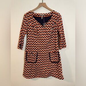 NWT Pepperberry Really Curvy Geometric 70’s Inspired Chevron Cord Dress Size 12